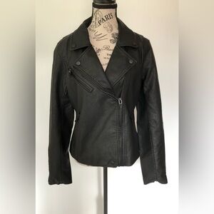 [BLANKNYC] Women's Vegan Leather Moto Jacket Black Size Large